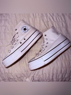 Converse White High-Top Platform Sneakers